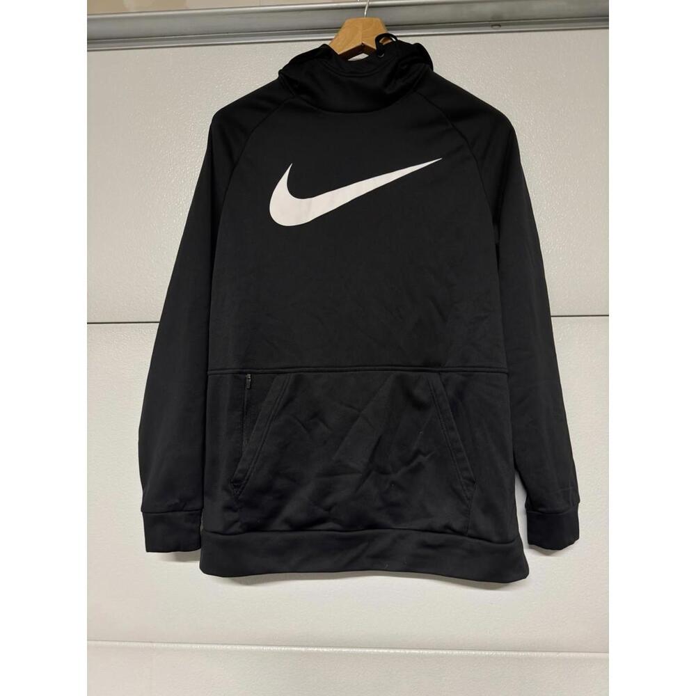 Nike Therma-FIT Black Hoodie Pullover Sweatshirt Men’s Size L Logo